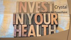  Presentation with abstract-health - Slide set consisting of invest in your health - word background and a coral colored foreground