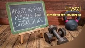  Presentation with invest - Slide set having invest-in-your-muscles background and a  colored foreground