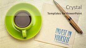  Presentation with self development - PPT theme enhanced with invest-in-yourself-inspirational-advice background and a lemonade colored foreground