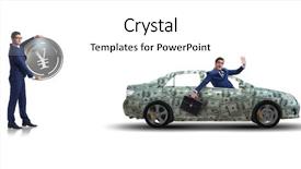  Presentation with eco friendly car concept - Audience pleasing PPT theme consisting of invest japan - concept of car purchase backdrop and a white colored foreground