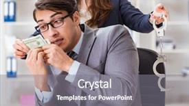  Presentation with bribe - Presentation theme with money evidence - businessmanbeing offered bribe for breaking background and a  colored foreground