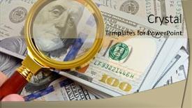  Presentation with magnifying glass - Beautiful slide set featuring watermark - hundred dollar banknotes under magnifying backdrop and a coral colored foreground
