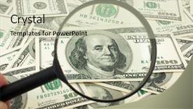  Presentation with magnifying glass - Beautiful slides featuring watermark - hundred dollar banknotes under magnifying backdrop and a soft green colored foreground