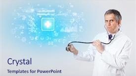  Presentation with investigate - Audience pleasing PPT theme consisting of investigations - professional researcher investigate the results backdrop and a sky blue colored foreground