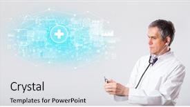  Presentation with investigate - Cool new slide deck with investigations - professional researcher investigate the results backdrop and a white colored foreground