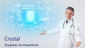  Presentation with investigate - Presentation theme consisting of investigations - professional researcher investigate the results background and a sky blue colored foreground