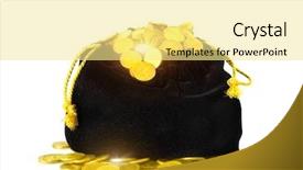  Presentation with black gold - Colorful presentation theme enhanced with investing edge - bag of money black bag backdrop and a blonde colored foreground