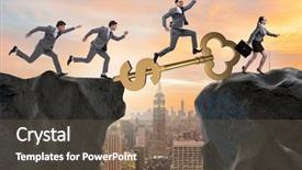  Presentation with prosperity - Slide set consisting of investing edge - concept of key to financial background and a tawny brown colored foreground