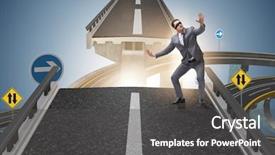  Presentation with uncertainty - Amazing presentation theme having investing edge - young businessman in uncertainty concept backdrop and a  colored foreground