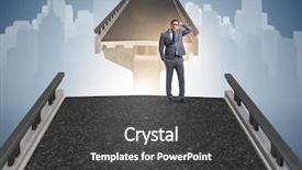  Presentation with uncertainty - Beautiful presentation theme featuring investing edge - young businessman in uncertainty concept backdrop and a  colored foreground