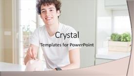  Presentation with investing - Slide set enhanced with investing money using piggy bank background and a light gray colored foreground