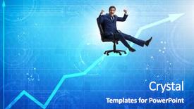  Presentation with stock markets and economic growth - Audience pleasing PPT theme consisting of investissement direct l etranger - businessman in economic growth concept backdrop and a teal colored foreground