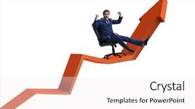  Presentation with economic - Presentation design with investissement direct l etranger - businessman in economic growth concept background and a white colored foreground