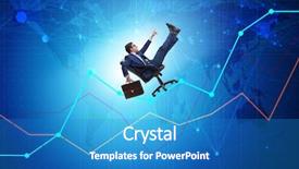  Presentation with stock markets and economic growth - Presentation theme with investissement direct l etranger - businessman in economic growth concept background and a  colored foreground