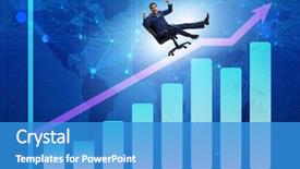  Presentation with stock markets and economic growth - Audience pleasing presentation theme consisting of investissement direct l etranger - businessman in economic growth concept backdrop and a  colored foreground