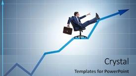  Presentation with economic - Cool new presentation design with investissement direct l etranger - businessman in economic growth concept backdrop and a  colored foreground