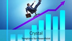  Presentation with economic - Slide deck enhanced with investissement direct l etranger - businessman in economic growth concept background and a  colored foreground