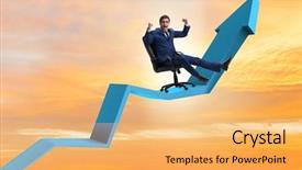  Presentation with economic - Slide set consisting of investissement direct l etranger - businessman in economic growth concept background and a  colored foreground