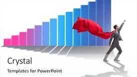  Presentation with bar - PPT theme featuring investissement direct l etranger - young businessman in business concept background and a  colored foreground