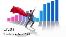  Presentation with bar - Colorful PPT layouts enhanced with investissement direct l etranger - young businessman in business concept backdrop and a  colored foreground