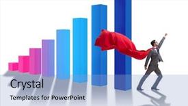  Presentation with bar - Slide deck enhanced with investissement direct l etranger - young businessman in business concept background and a light blue colored foreground