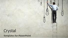  Presentation with graphics - Colorful slide set enhanced with investment - back view image of businessman backdrop and a light gray colored foreground