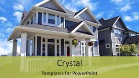  Presentation with beautiful houses - Cool new presentation design with investment - beautiful new contempory suburban houses backdrop and a yellow colored foreground