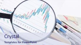  Presentation with magnifying glass - Amazing presentation theme having investment - business diagramme with magnifying glass backdrop and a sky blue colored foreground