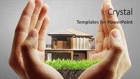  Presentation with investment - Presentation theme enhanced with investment - business man house in human background and a light gray colored foreground