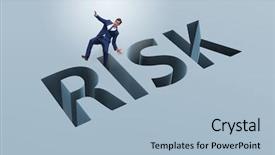  Presentation with risk - Cool new PPT theme with investment - businessman in financial risk business backdrop and a light blue colored foreground