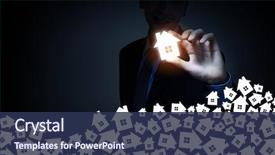  Presentation with fingers - Slide set featuring investment - businessman on dark background taking background and a navy blue colored foreground