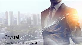  Presentation with growth - Presentation design consisting of investment - dynamics of financial growth background and a light gray colored foreground