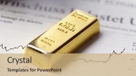  Presentation with gold investment - Audience pleasing theme consisting of investment - gold bar concept backdrop and a coral colored foreground