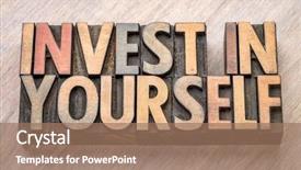  Presentation with invest - Audience pleasing PPT layouts consisting of investment - invest in yourself word abstract backdrop and a coral colored foreground