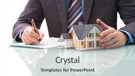  Presentation with investment - Amazing presentation theme having investment - man signs purchase agreement backdrop and a sky blue colored foreground