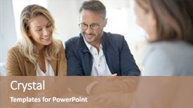  Presentation with real estate development - Slides having investment - mature couple meeting real-estate agent background and a coral colored foreground