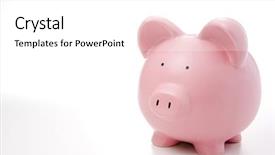  Presentation with banking - Presentation theme with investment banking - pink piggy bank background and a white colored foreground