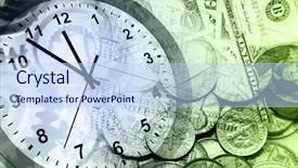  Presentation with time money - Cool new presentation theme with investment banking - time is money concept backdrop and a sky blue colored foreground