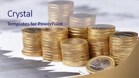  Presentation with abstract chart business - Audience pleasing presentation design consisting of investment bonds - business chart coin backdrop and a sky blue colored foreground