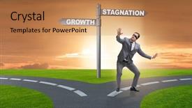  Presentation with choice - Beautiful presentation featuring investment choices - concept of choice between growth backdrop and a coral colored foreground