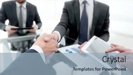  Presentation with partnership - PPT theme consisting of investment choices - new technologies and business partnership background and a light blue colored foreground