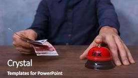  Presentation with investment money - Amazing presentation design having investment club - adult man with money backdrop and a tawny brown colored foreground