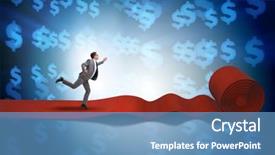  Presentation with red carpet limosine - Presentation consisting of investment club - businessman with dollars on red background and a  colored foreground