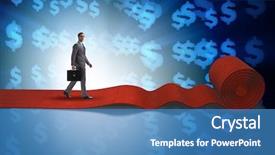  Presentation with red carpet award - Beautiful presentation design featuring investment club - businessman with dollars on red backdrop and a teal colored foreground