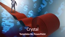  Presentation with red carpet - Amazing presentation theme having investment club - businessman with dollars on red backdrop and a wine colored foreground