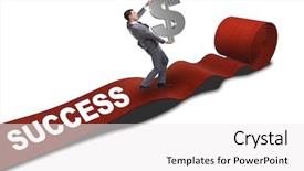  Presentation with red carpet - Colorful slides enhanced with investment club - businessman with dollars on red backdrop and a white colored foreground