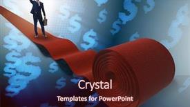  Presentation with red carpet - Slides consisting of investment club - businessman with dollars on red background and a wine colored foreground