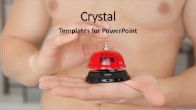  Presentation with sex - Presentation enhanced with investment club - man ringing sex bell closeup background and a coral colored foreground