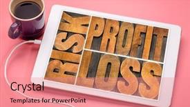  Presentation with profit loss - Colorful slides enhanced with investment concept - risk profit loss backdrop and a coral colored foreground