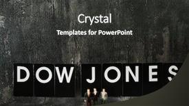  Presentation with investment - Colorful presentation design enhanced with business investment concept picture - dow backdrop and a dark gray colored foreground